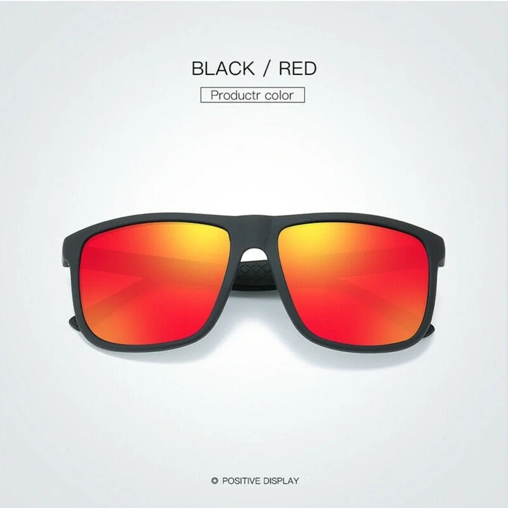 Women‎ Black Red Mirror Lens Square Frame Sport Sunglasses Modern Casual Outfit